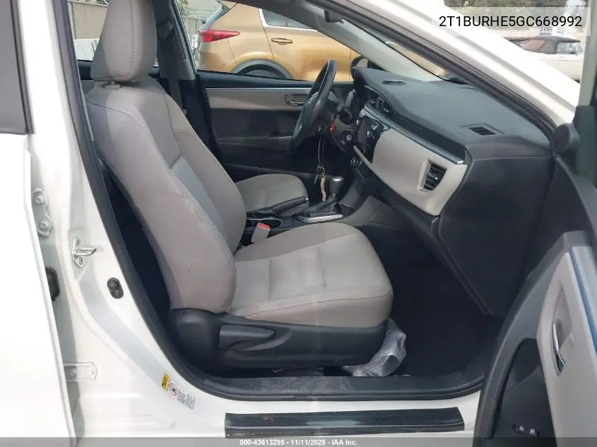 2T1BURHE5GC668992 2016 Toyota Corolla Le