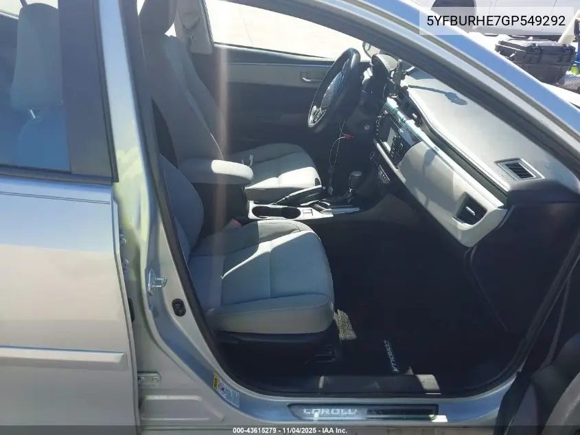 5YFBURHE7GP549292 2016 Toyota Corolla Le Plus
