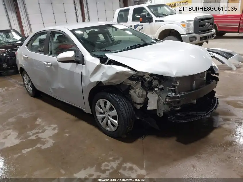 2T1BURHE8GC610035 2016 Toyota Corolla Le