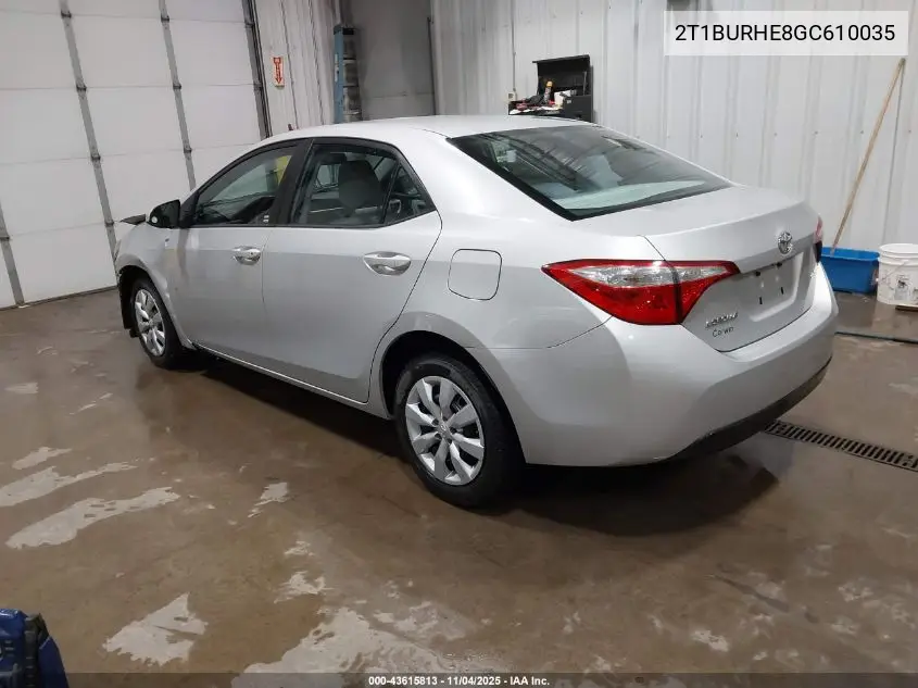 2T1BURHE8GC610035 2016 Toyota Corolla Le