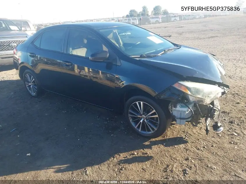 5YFBURHE5GP375836 2016 Toyota Corolla Le Plus
