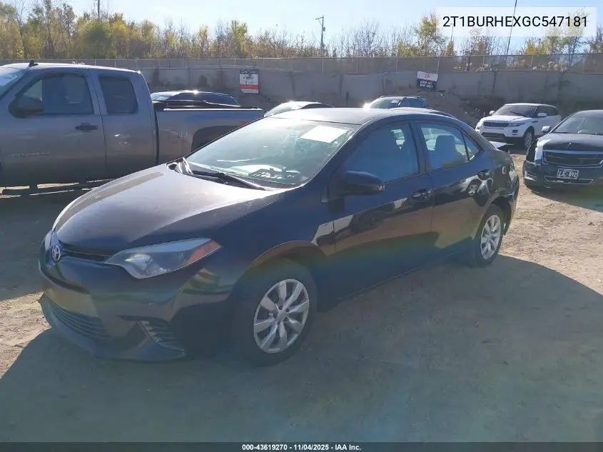 2T1BURHEXGC547181 2016 Toyota Corolla Le