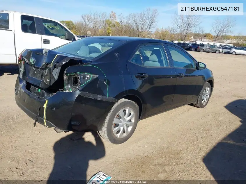 2T1BURHEXGC547181 2016 Toyota Corolla Le