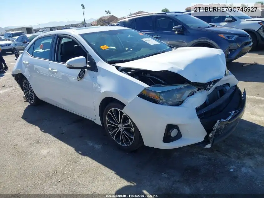 2T1BURHE7GC745927 2016 Toyota Corolla L/Le/Le Pls/Prm/S/S Pls