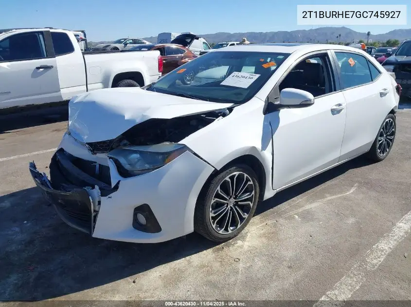 2T1BURHE7GC745927 2016 Toyota Corolla L/Le/Le Pls/Prm/S/S Pls