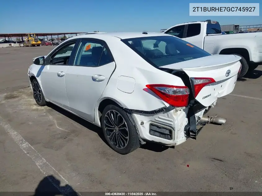 2T1BURHE7GC745927 2016 Toyota Corolla L/Le/Le Pls/Prm/S/S Pls