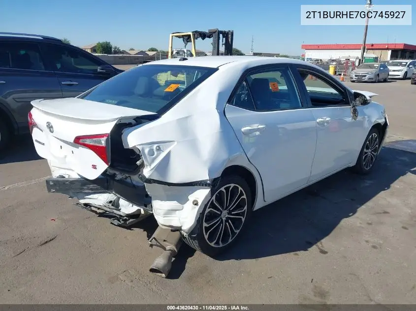 2T1BURHE7GC745927 2016 Toyota Corolla L/Le/Le Pls/Prm/S/S Pls
