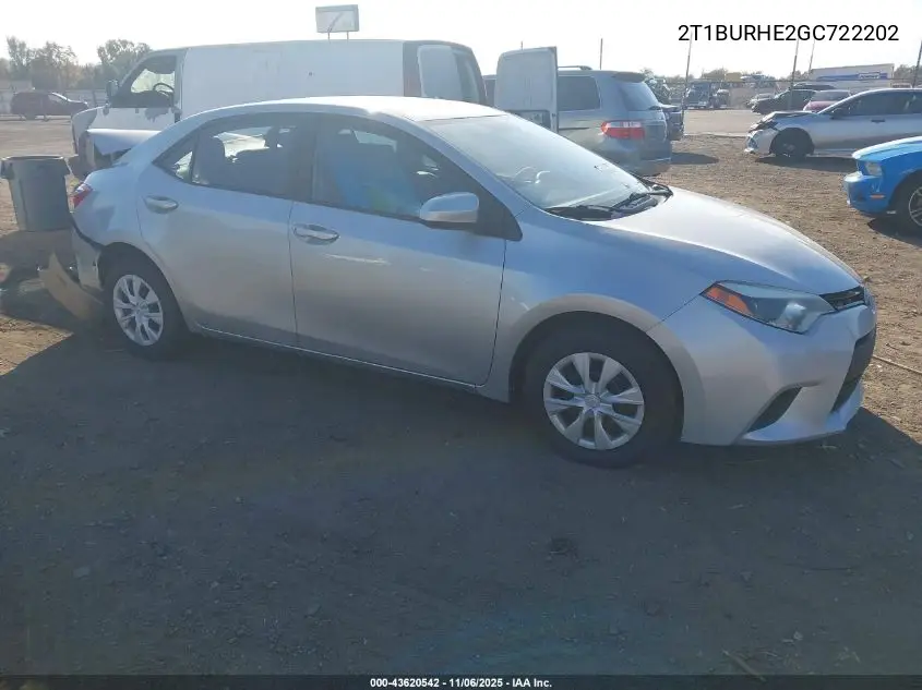 2T1BURHE2GC722202 2016 Toyota Corolla L