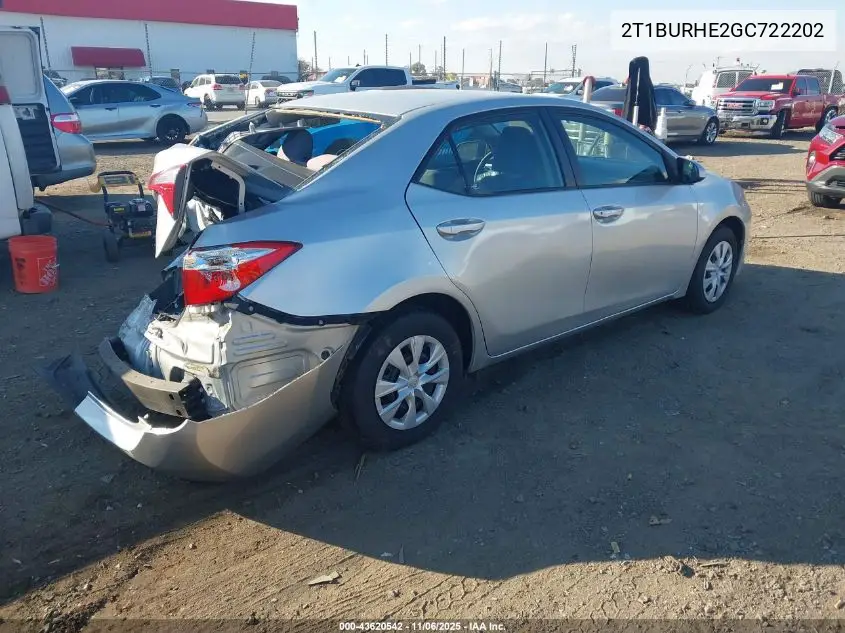2T1BURHE2GC722202 2016 Toyota Corolla L