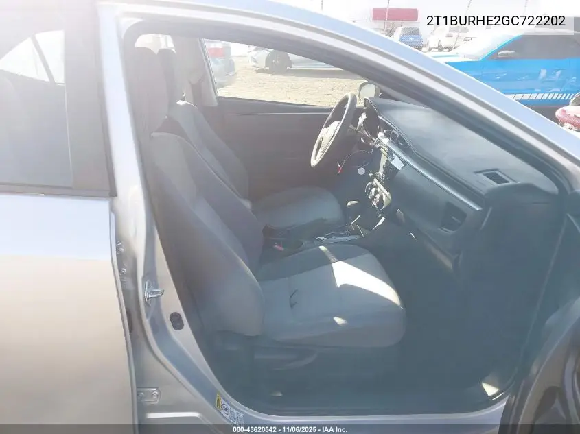 2T1BURHE2GC722202 2016 Toyota Corolla L