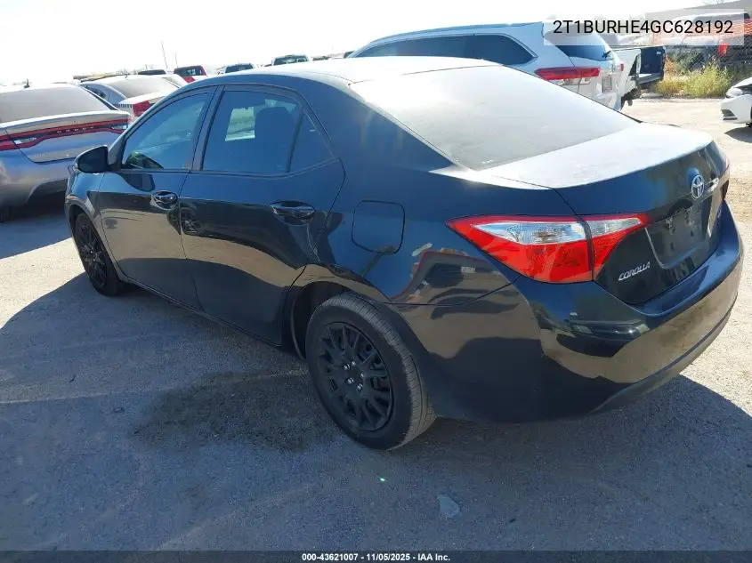 2T1BURHE4GC628192 2016 Toyota Corolla Le