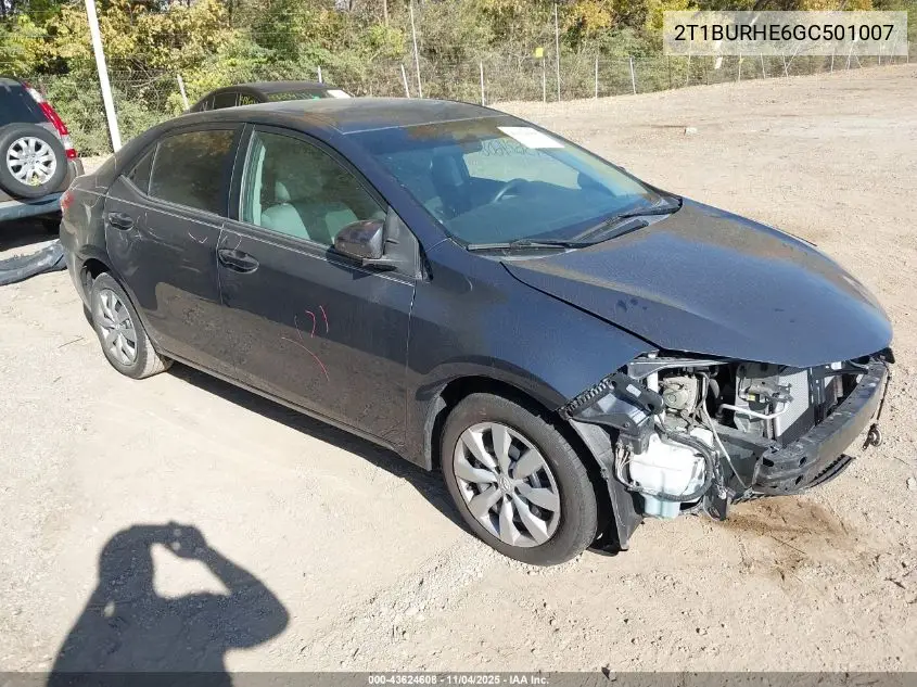 2T1BURHE6GC501007 2016 Toyota Corolla Le