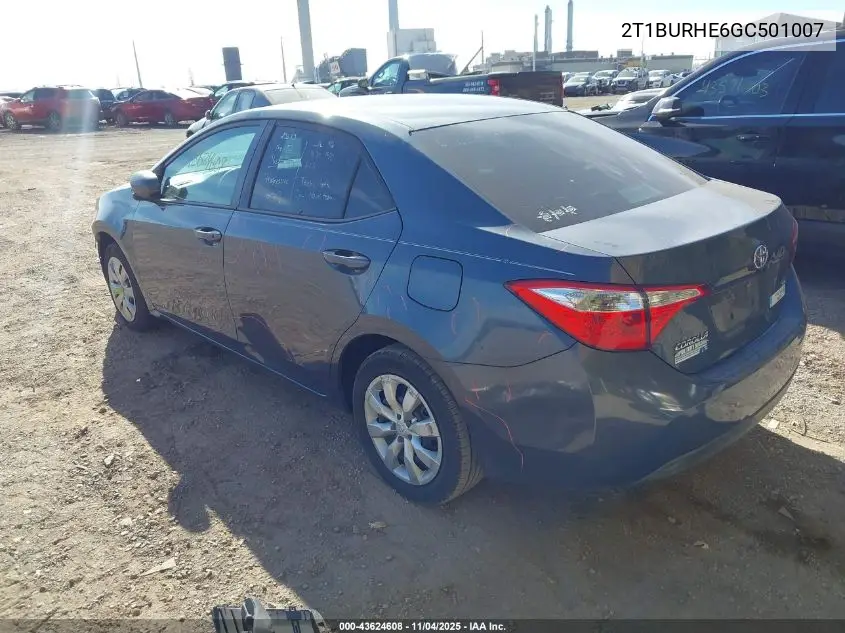 2T1BURHE6GC501007 2016 Toyota Corolla Le