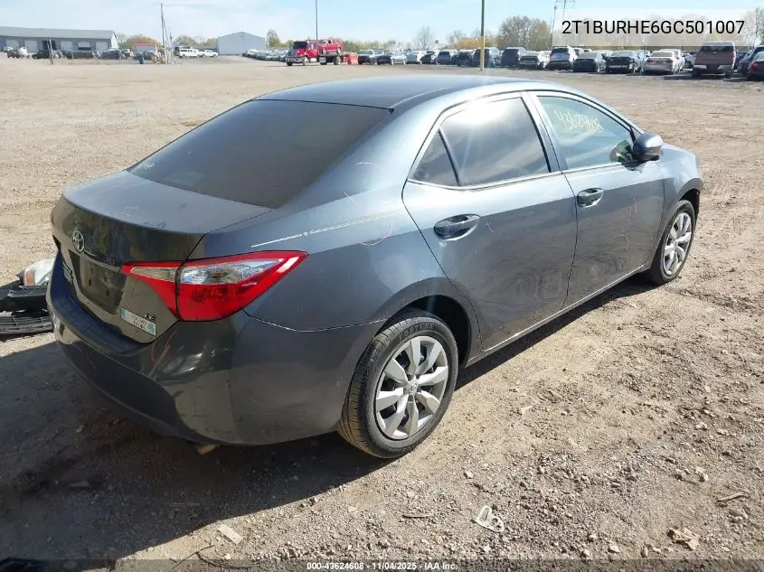 2T1BURHE6GC501007 2016 Toyota Corolla Le