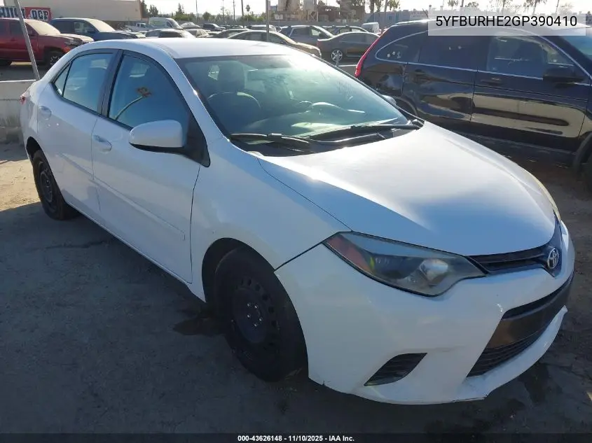 5YFBURHE2GP390410 2016 Toyota Corolla Le