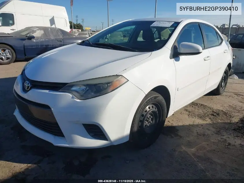 5YFBURHE2GP390410 2016 Toyota Corolla Le
