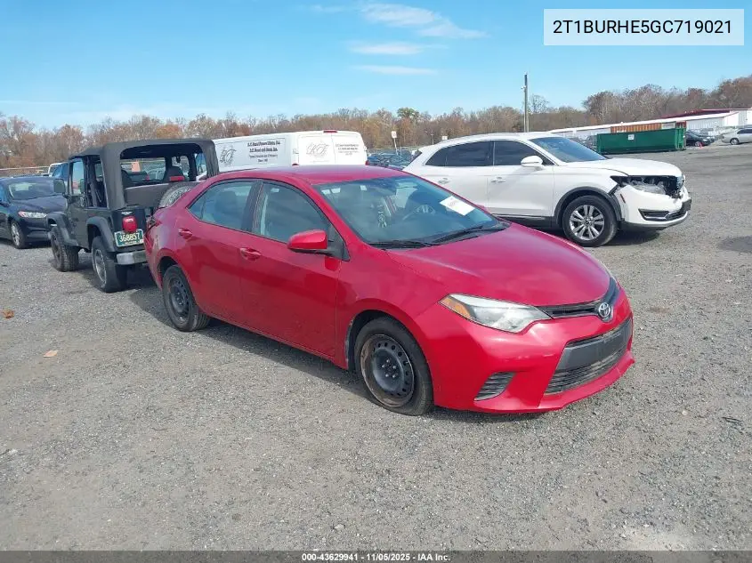 2T1BURHE5GC719021 2016 Toyota Corolla Le