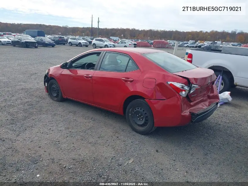 2T1BURHE5GC719021 2016 Toyota Corolla Le