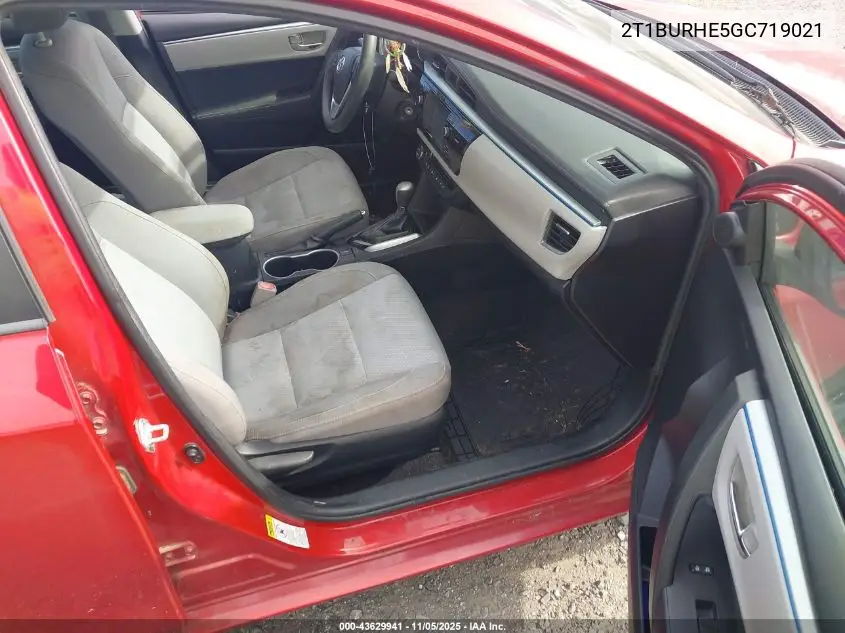 2T1BURHE5GC719021 2016 Toyota Corolla Le