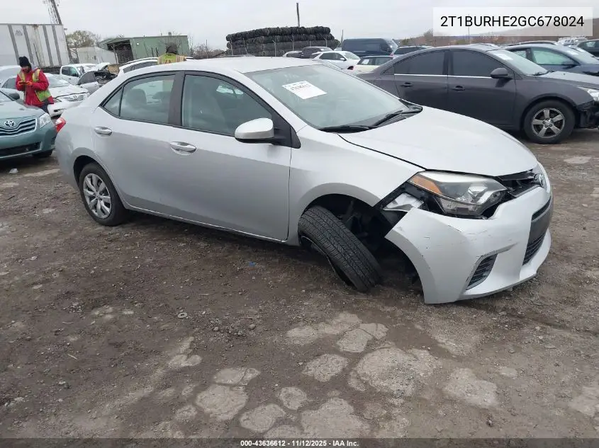 2T1BURHE2GC678024 2016 Toyota Corolla Le