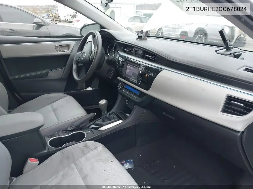 2T1BURHE2GC678024 2016 Toyota Corolla Le