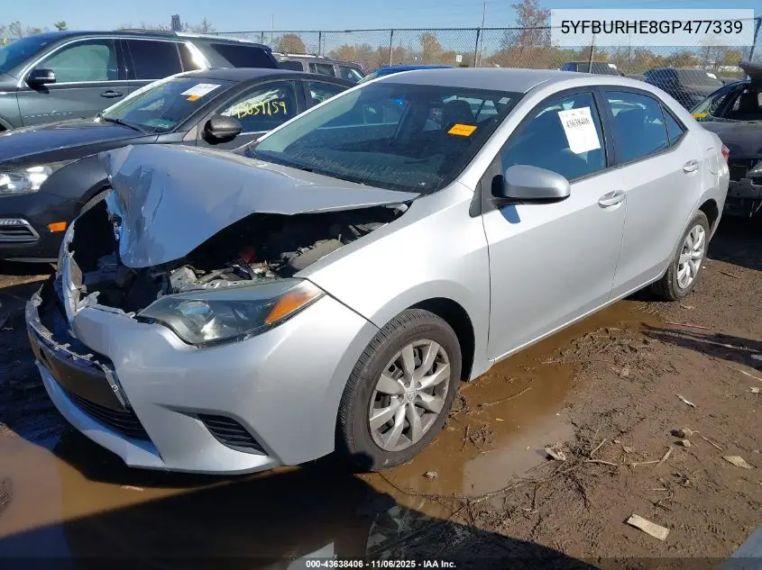 5YFBURHE8GP477339 2016 Toyota Corolla Le