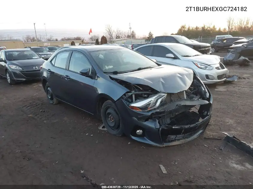 2T1BURHEXGC724182 2016 Toyota Corolla S Plus