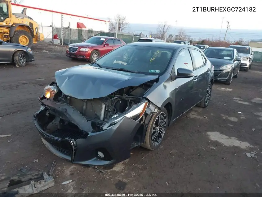 2T1BURHEXGC724182 2016 Toyota Corolla S Plus