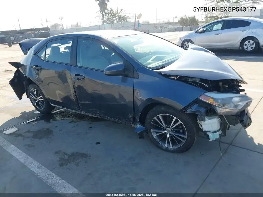 5YFBURHEXGP543177 2016 Toyota Corolla Le Plus
