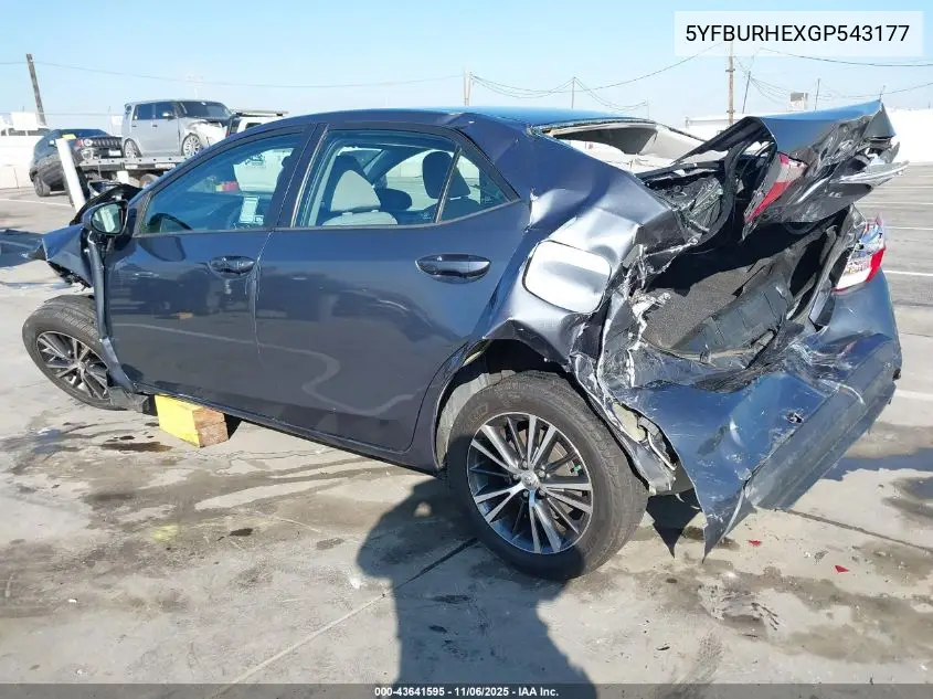 5YFBURHEXGP543177 2016 Toyota Corolla Le Plus