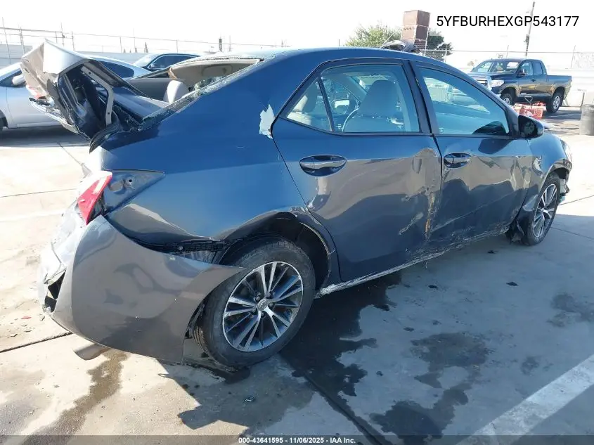 5YFBURHEXGP543177 2016 Toyota Corolla Le Plus