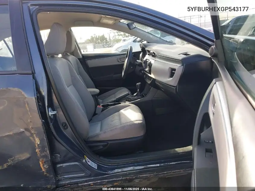 5YFBURHEXGP543177 2016 Toyota Corolla Le Plus
