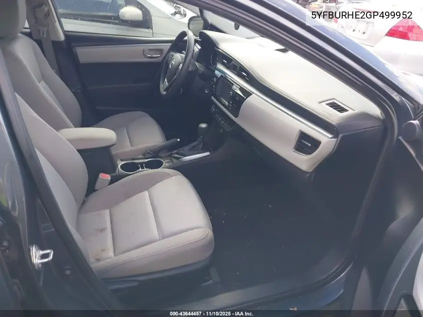 5YFBURHE2GP499952 2016 Toyota Corolla Le Plus