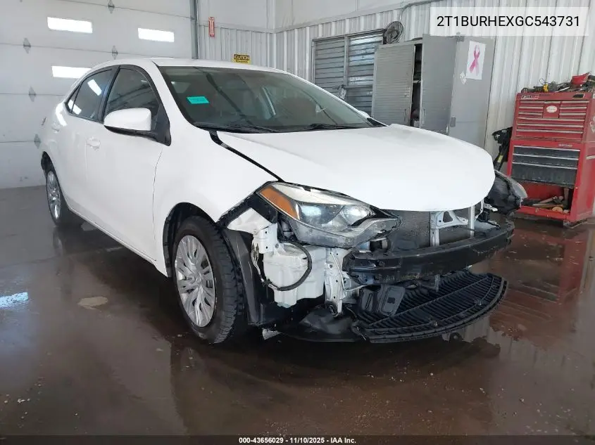 2T1BURHEXGC543731 2016 Toyota Corolla Le