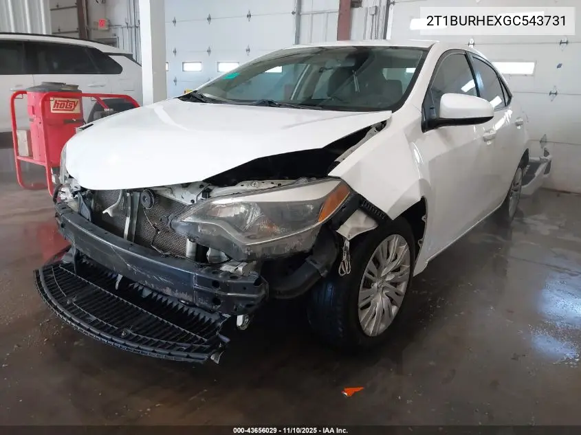 2T1BURHEXGC543731 2016 Toyota Corolla Le
