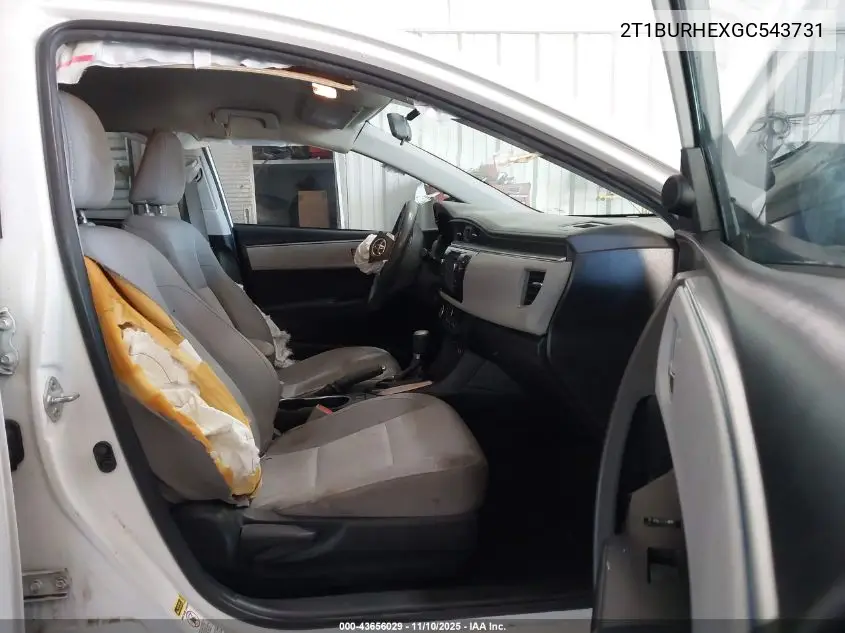 2T1BURHEXGC543731 2016 Toyota Corolla Le