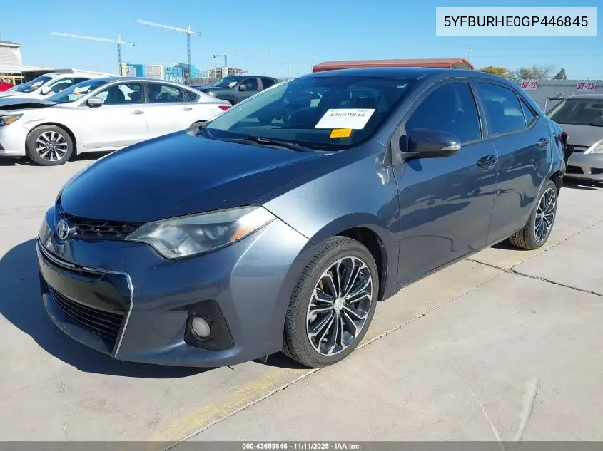 5YFBURHE0GP446845 2016 Toyota Corolla S Plus