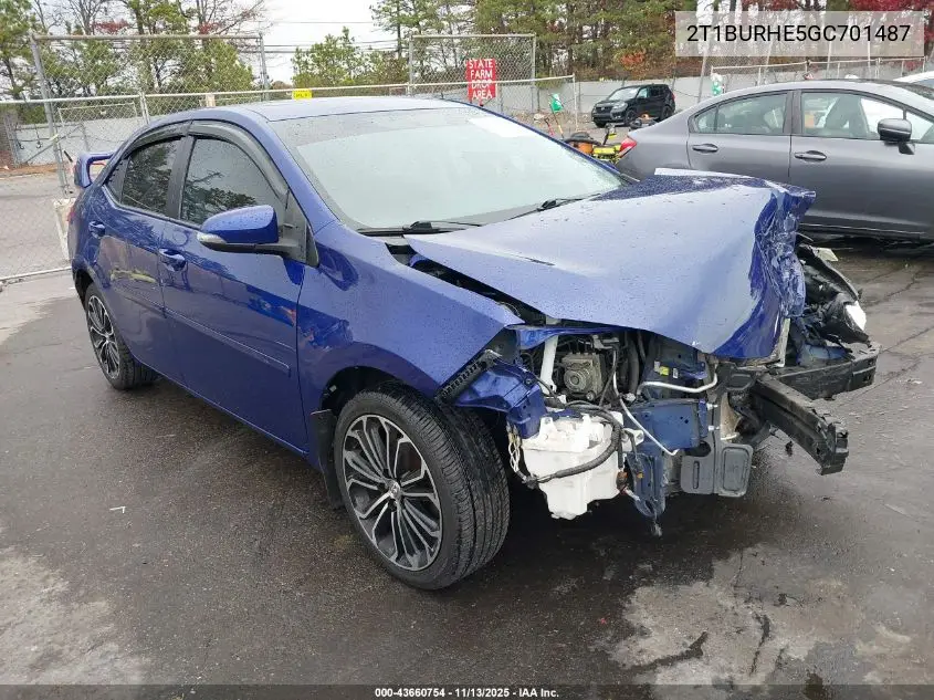 2T1BURHE5GC701487 2016 Toyota Corolla S Plus
