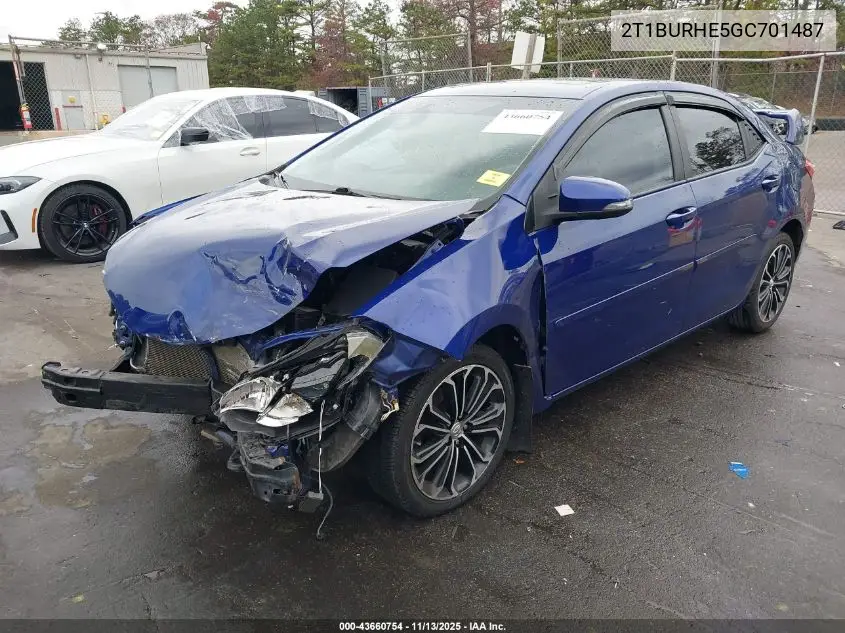 2T1BURHE5GC701487 2016 Toyota Corolla S Plus