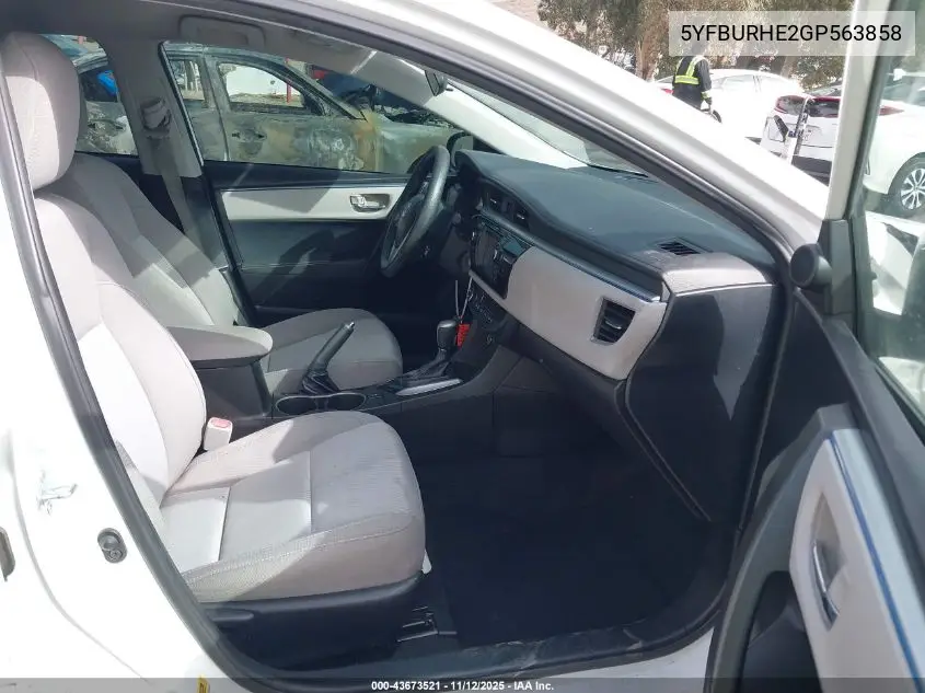 5YFBURHE2GP563858 2016 Toyota Corolla Le