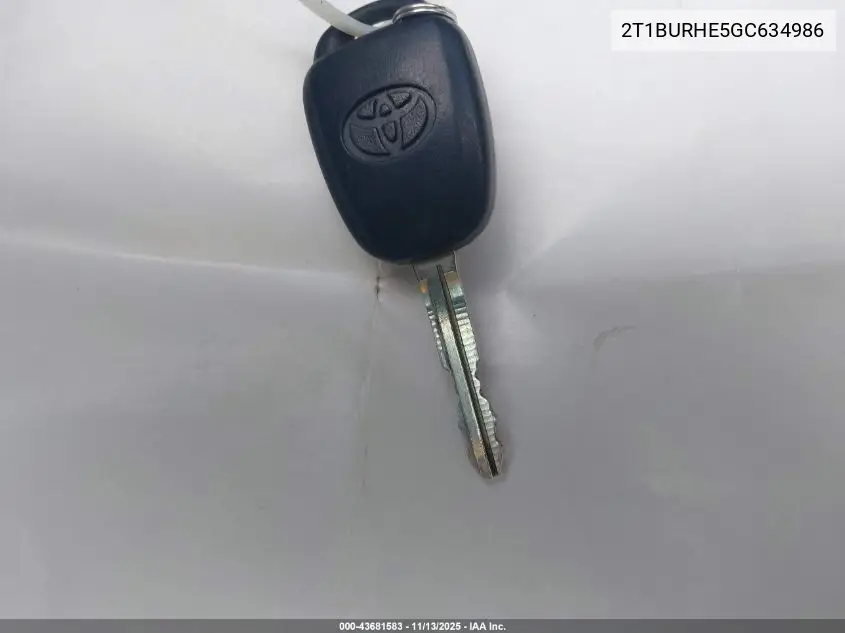 2T1BURHE5GC634986 2016 Toyota Corolla S Plus
