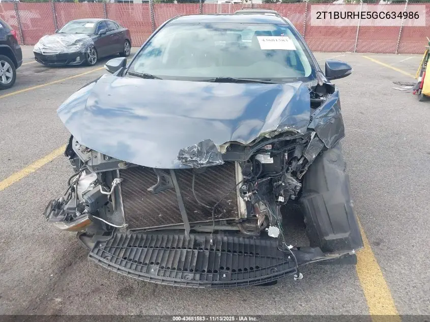 2T1BURHE5GC634986 2016 Toyota Corolla S Plus