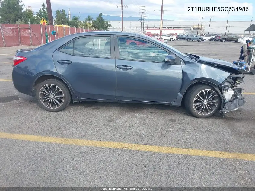 2T1BURHE5GC634986 2016 Toyota Corolla S Plus