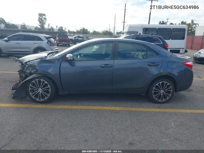 2T1BURHE5GC634986 2016 Toyota Corolla S Plus