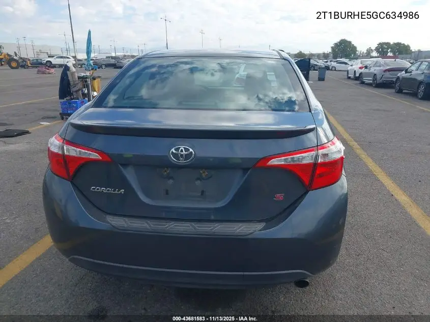 2T1BURHE5GC634986 2016 Toyota Corolla S Plus