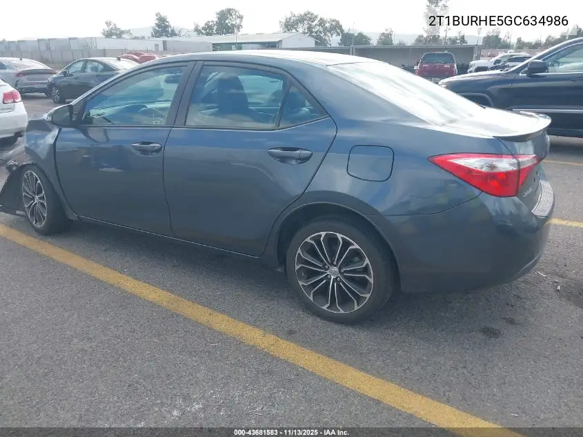 2T1BURHE5GC634986 2016 Toyota Corolla S Plus