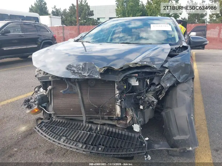 2T1BURHE5GC634986 2016 Toyota Corolla S Plus