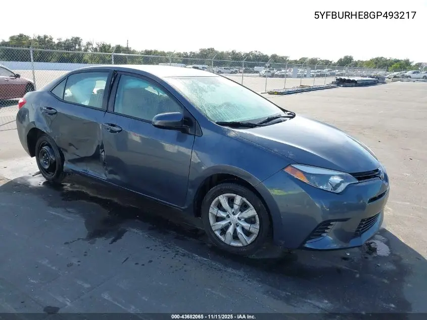 5YFBURHE8GP493217 2016 Toyota Corolla Le