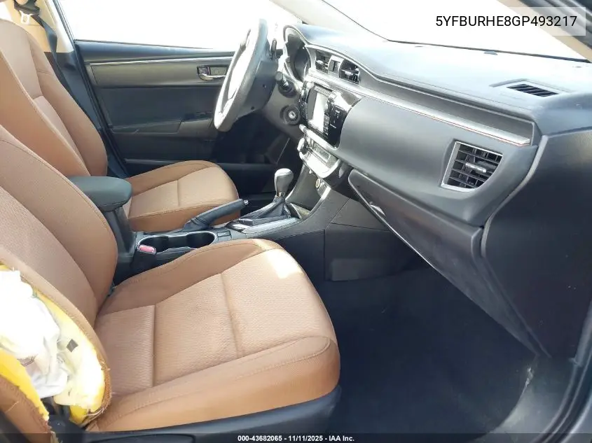 5YFBURHE8GP493217 2016 Toyota Corolla Le