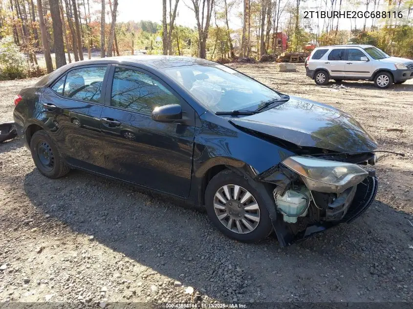 2T1BURHE2GC688116 2016 Toyota Corolla L